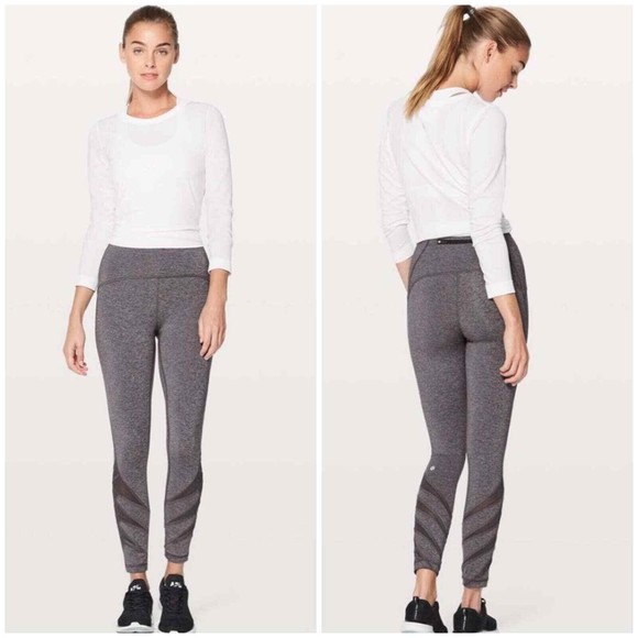 Lululemon Motionful 7/8 Tight 25" Heathered Black High Rise Size 6 Luxtreme - Picture 2 of 12